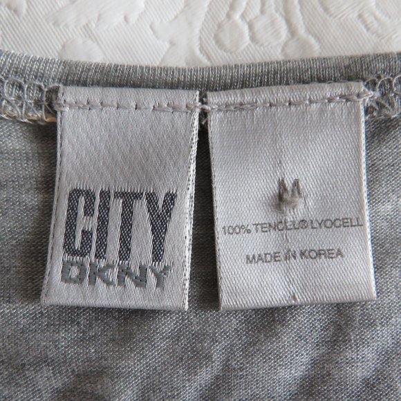 New City DKNY Gray Center Drawstring Long Sleeves Knit Top size M - Picture 6 of 7